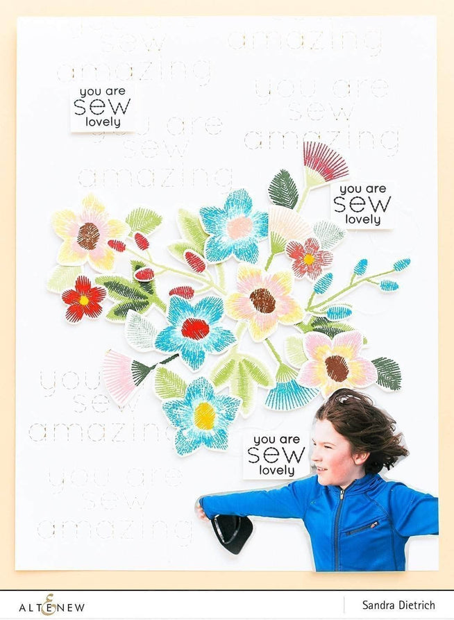 Photocentric Clear Stamps Embroidered Blooms Stamp Set