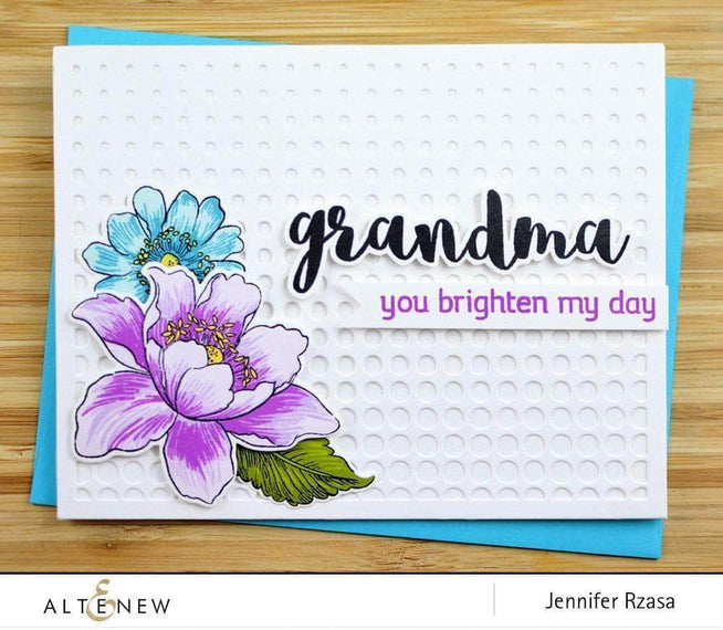 Altenew Family Matters Extras clear stamp set with various sentiments and images for greeting card crafting.