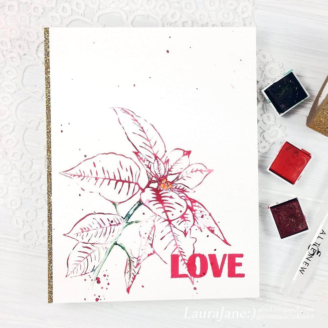 Photocentric Clear Stamps Festive Poinsettia Stamp Set