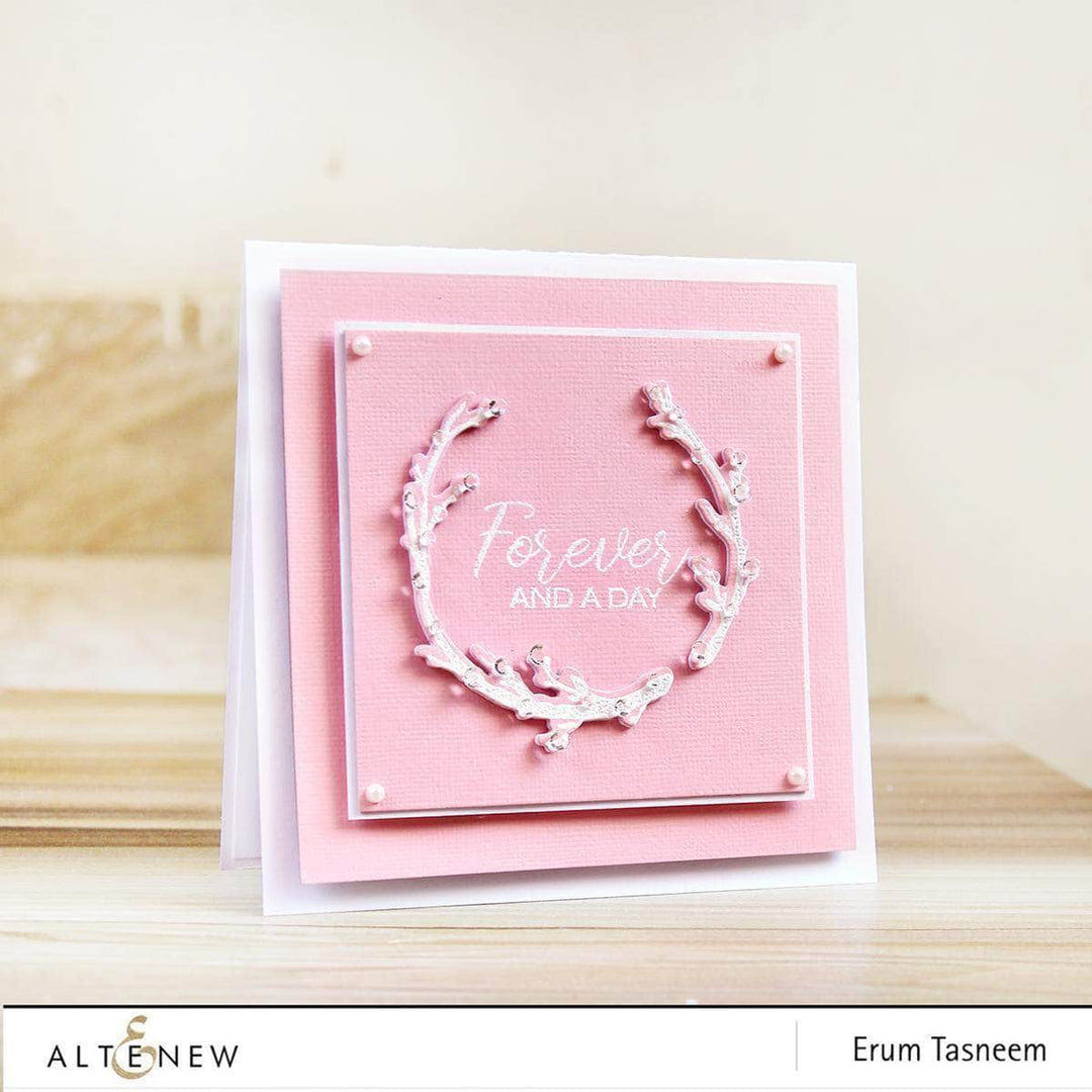 Altenew Forever and a Day clear stamp set with floral and sentiment designs for crafting and card making.