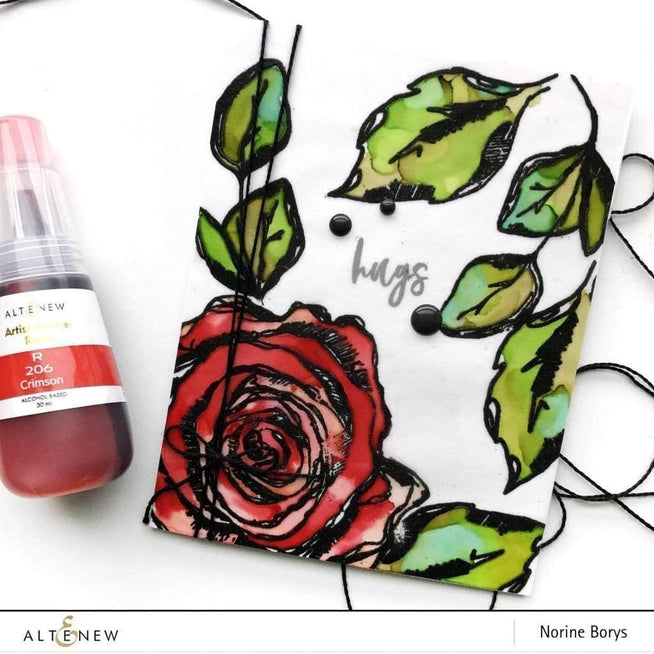 Photocentric Clear Stamps Inked Rose Stamp Set