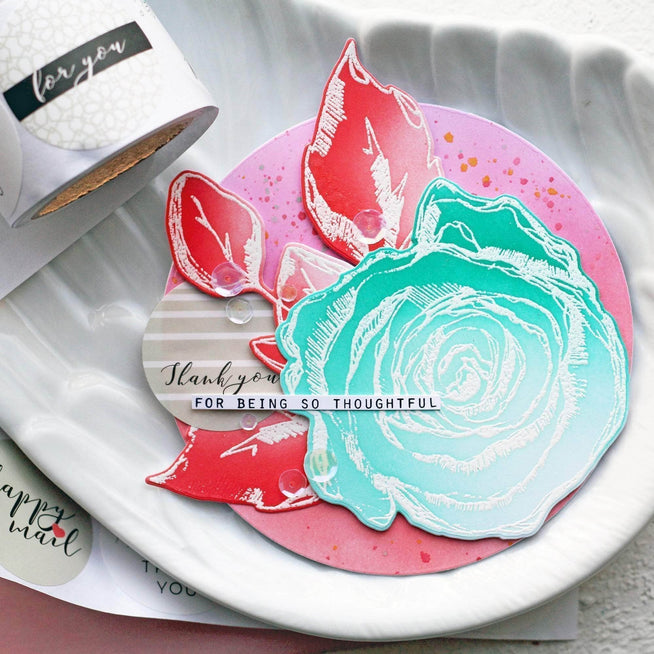 Photocentric Clear Stamps Inked Rose Stamp Set