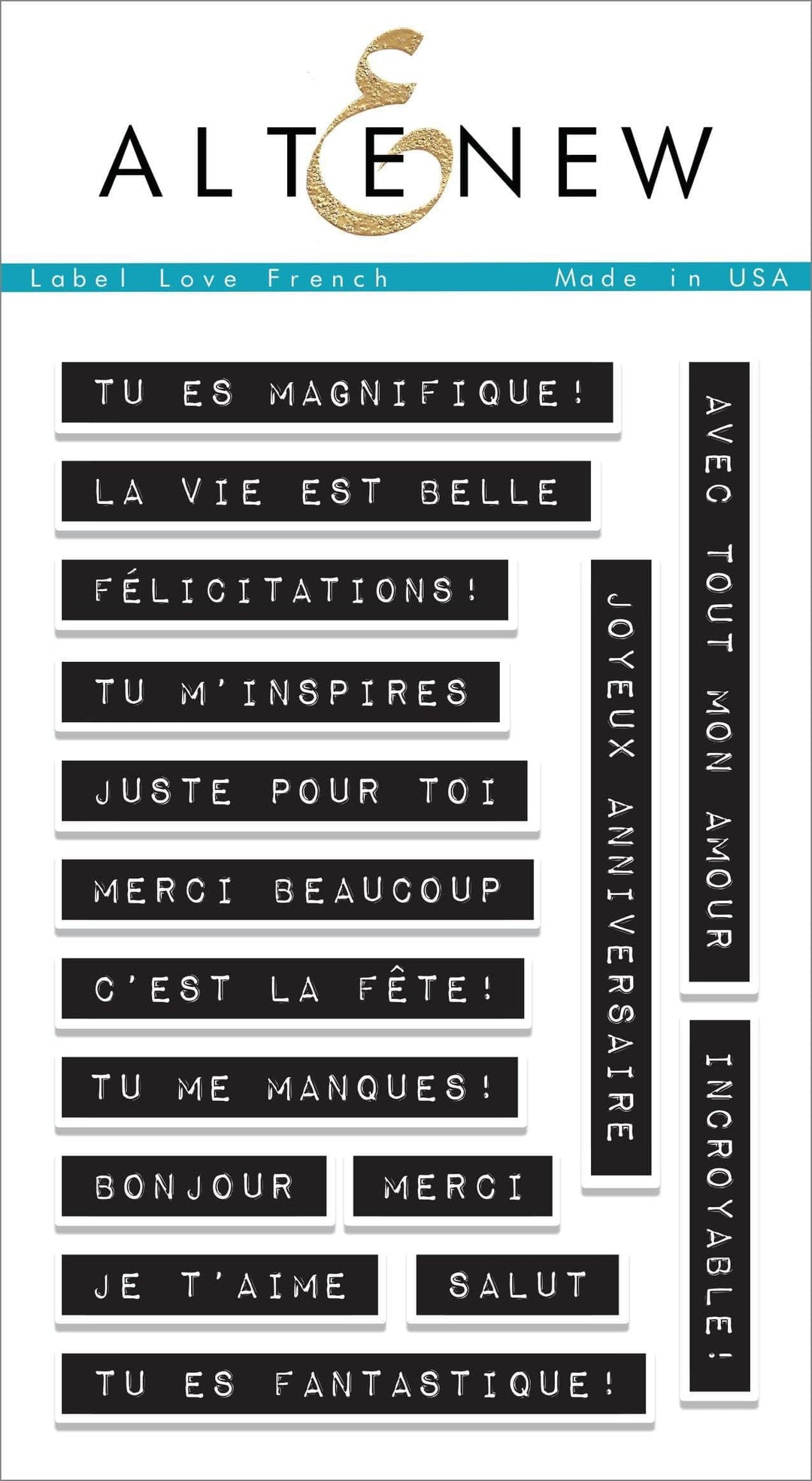 Photocentric Clear Stamps Label Love French Stamp Set