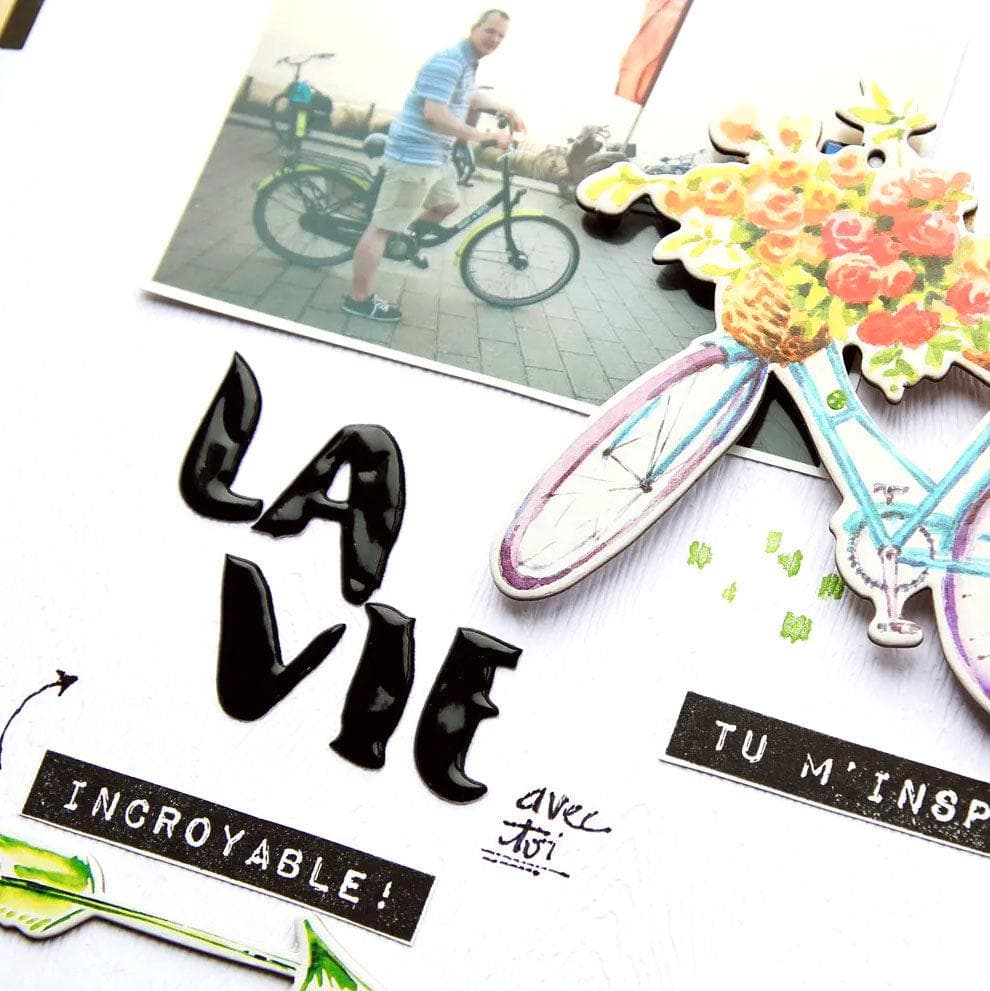 Photocentric Clear Stamps Label Love French Stamp Set