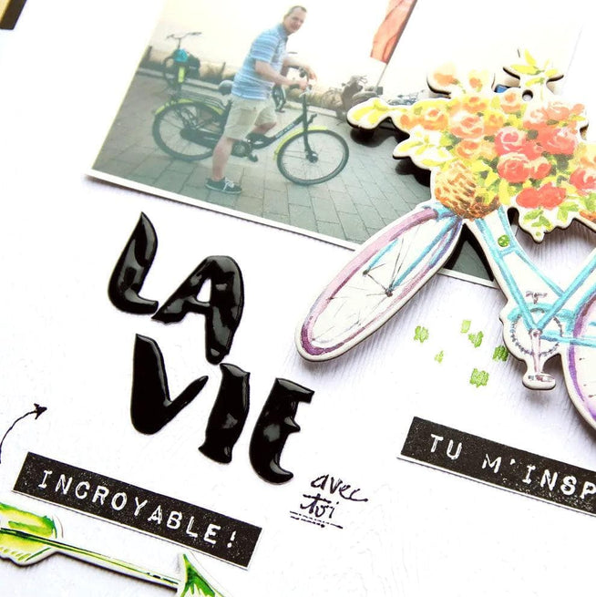 Photocentric Clear Stamps Label Love French Stamp Set