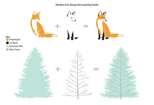 Photocentric Clear Stamps Modern Fox Stamp Set