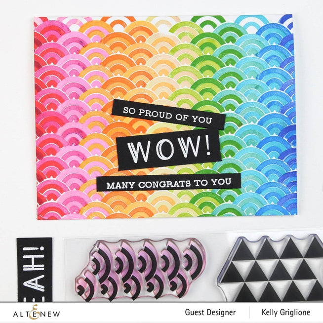 Altenew Pattern Power Stamp Set with clear Z-shaped stamps for creative card-making and crafting projects.