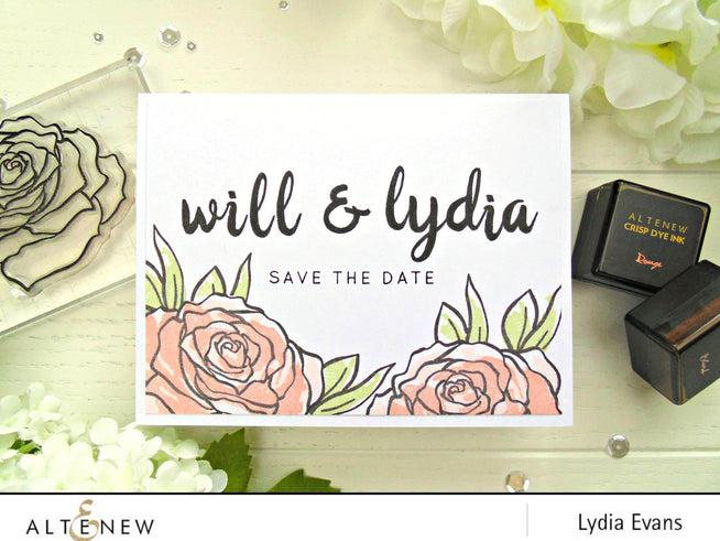 Photocentric Clear Stamps Penned Rose Stamp Set