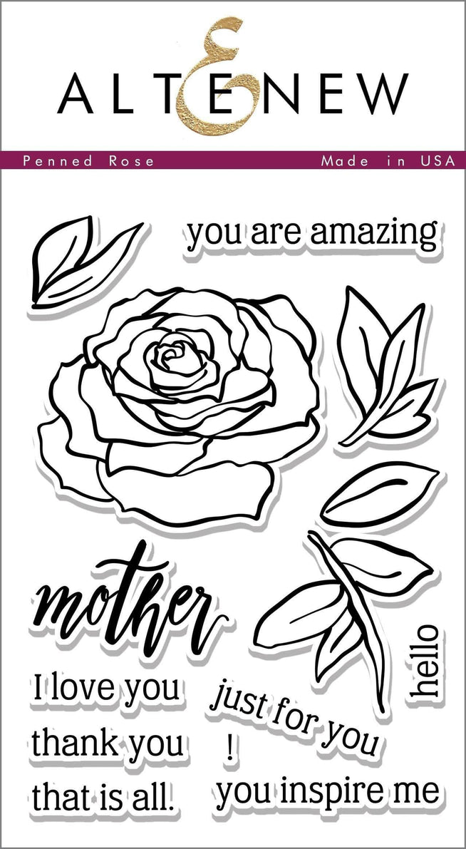 Photocentric Clear Stamps Penned Rose Stamp Set