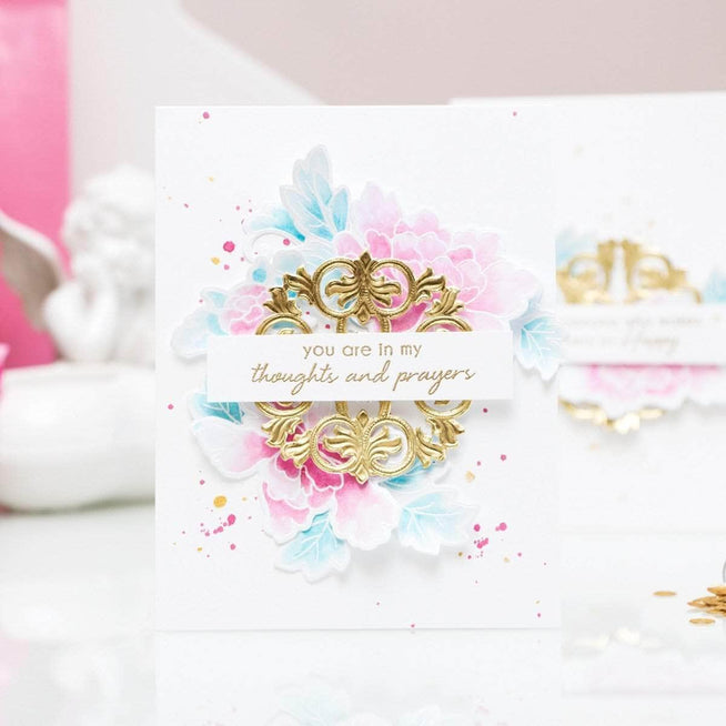 Photocentric Clear Stamps Peony Scrolls Stamp Set
