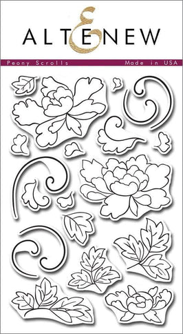 Photocentric Clear Stamps Peony Scrolls Stamp Set
