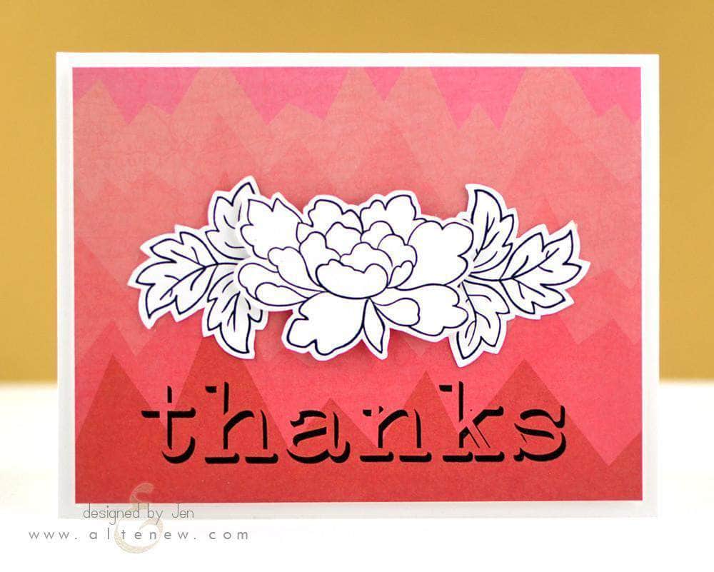 Photocentric Clear Stamps Peony Scrolls Stamp Set