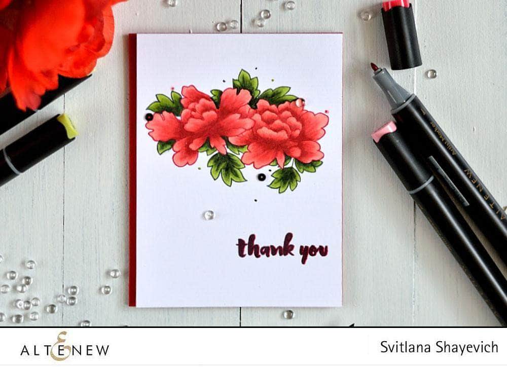 Photocentric Clear Stamps Peony Scrolls Stamp Set