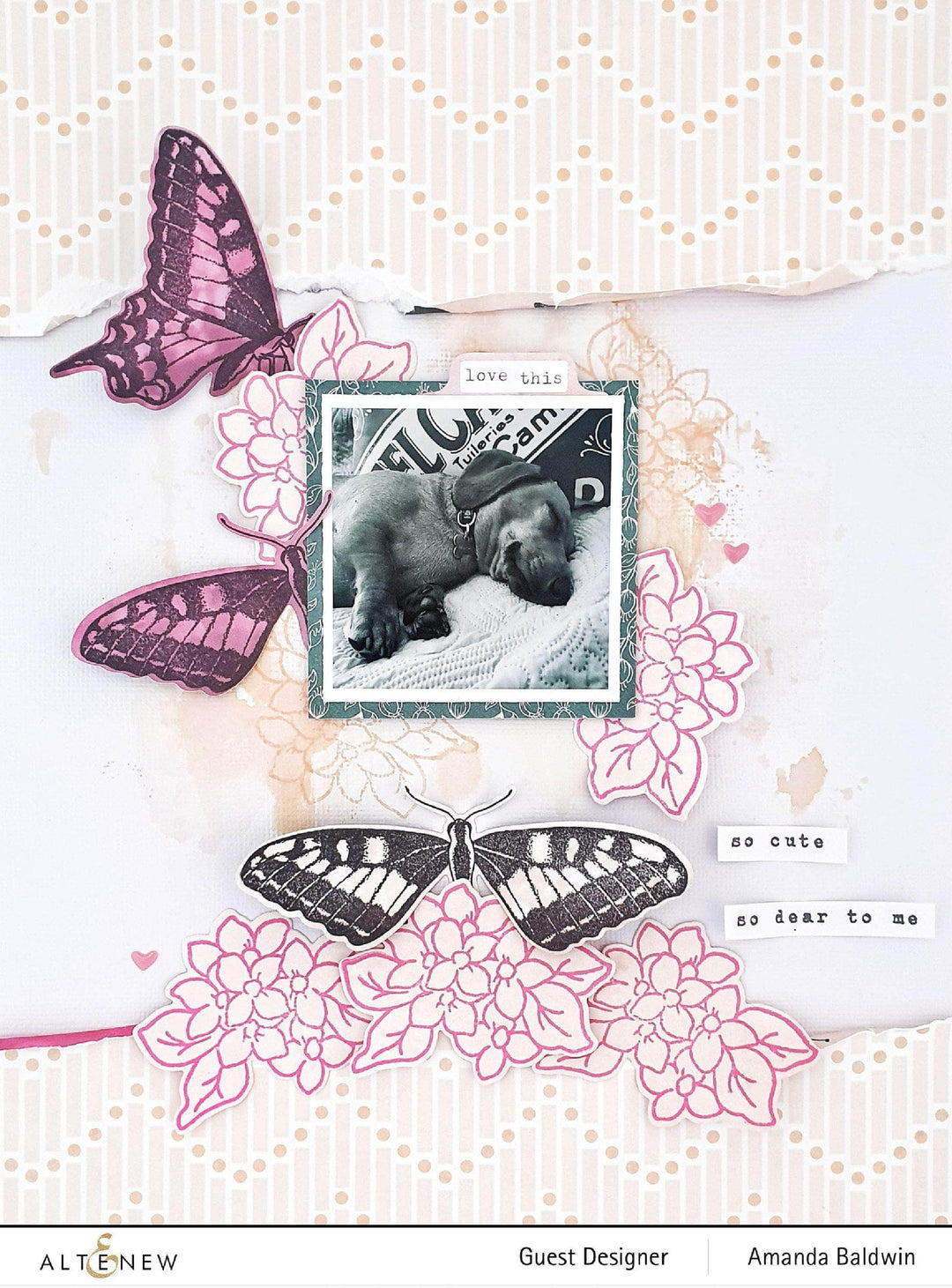 Altenew Sweet Cluster Stamp Set of clear stamps with floral and leaf designs for crafting and card making.
