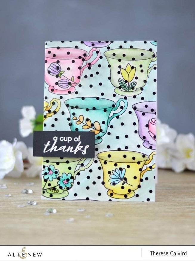 Altenew Ultimate Floral Script Collection clear stamps featuring intricate floral and script designs on transparent sheets.