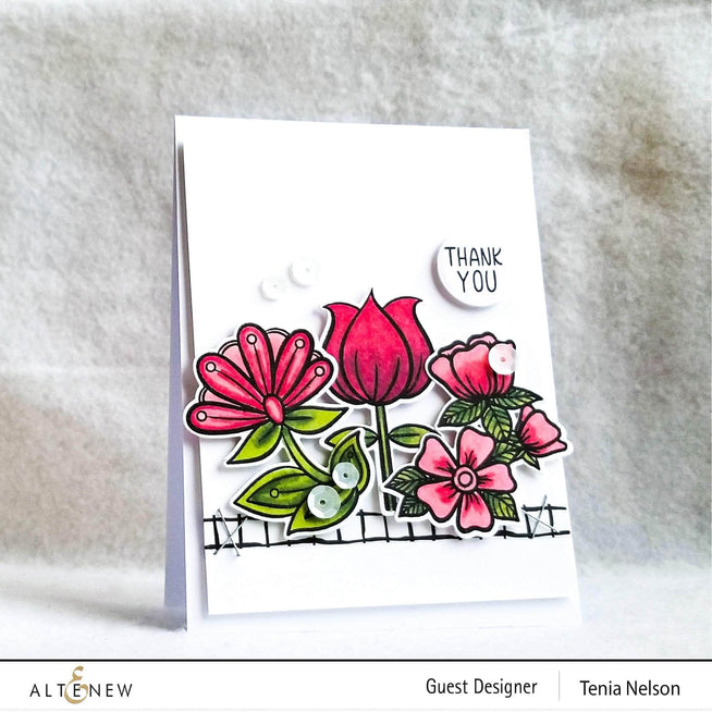 Altenew Whimsical Motif Clear Stamp Set featuring playful, intricate designs for creative stamping projects.