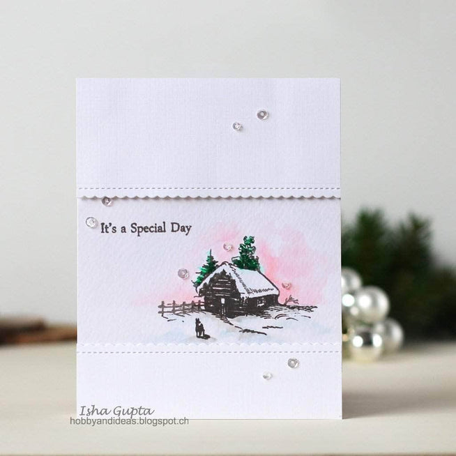 Altenew Clear Stamps Winter Cottage Stamp Set