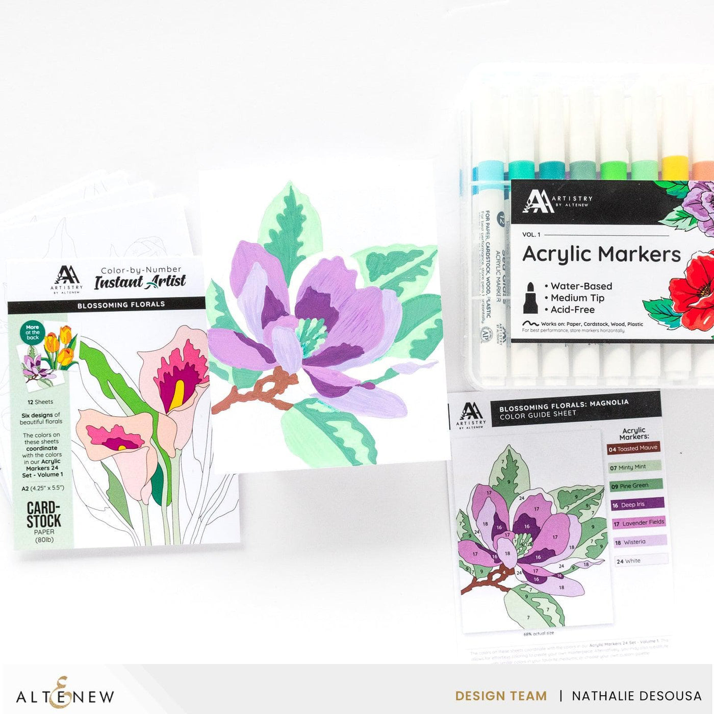 Color-by-Number: Instant Artist - Blossoming Florals (12 Sheets)
