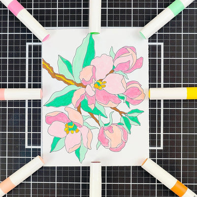 Color-by-Number: Instant Artist - Blossoming Florals (12 Sheets)