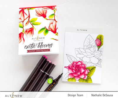 EXP Factors Coloring Book Exotic Blooms Marker Coloring Book