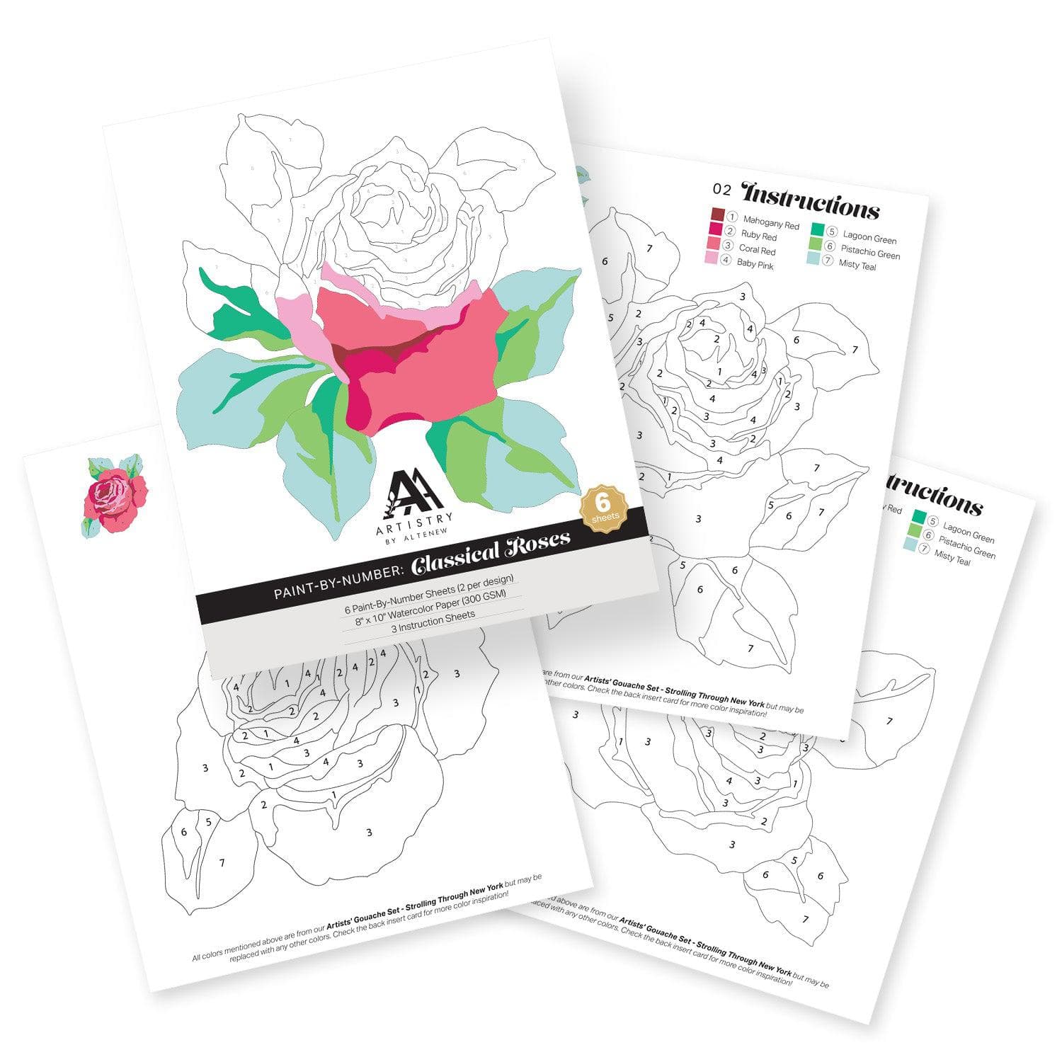 Paint-by-Number: Classical Roses | Coloring Book by Altenew