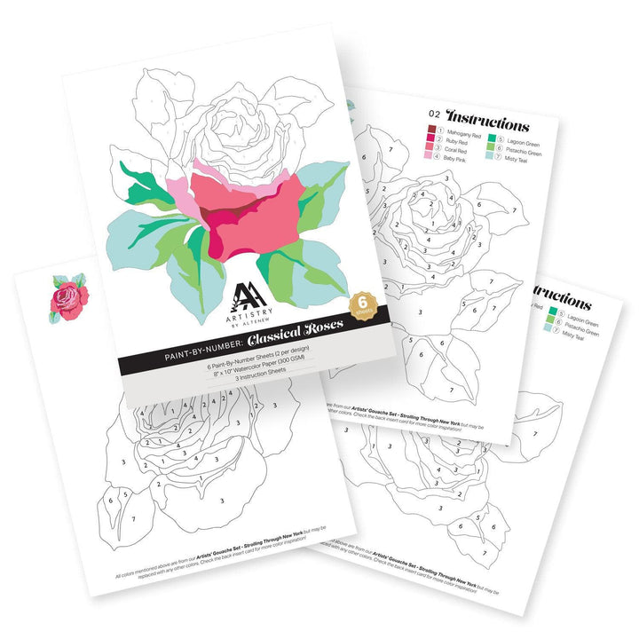 EXP Factors Coloring Book Paint-by-Number: Classical Roses