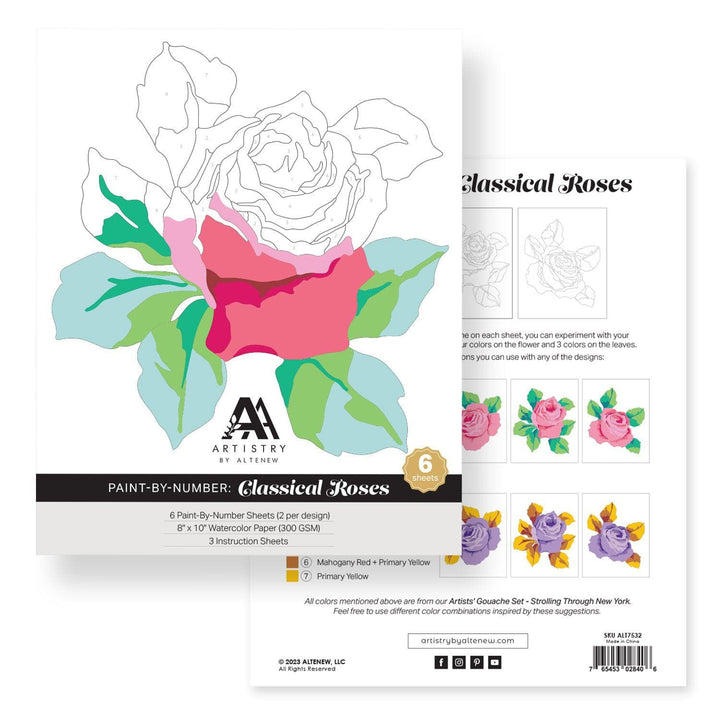EXP Factors Coloring Book Paint-by-Number: Classical Roses