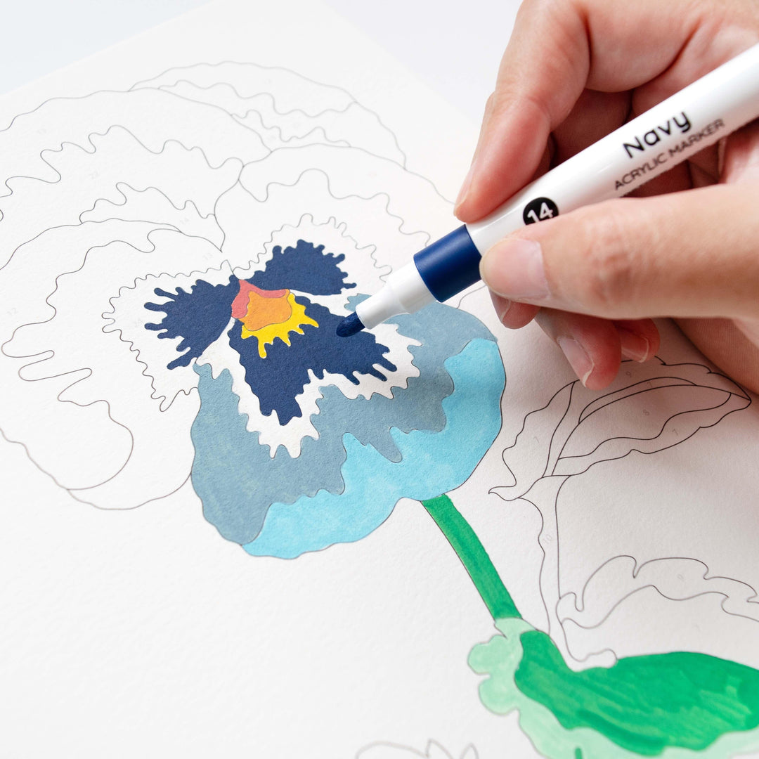 Paint-by-Number: Instant Artist - Artistic Blooms (4 Sheets)