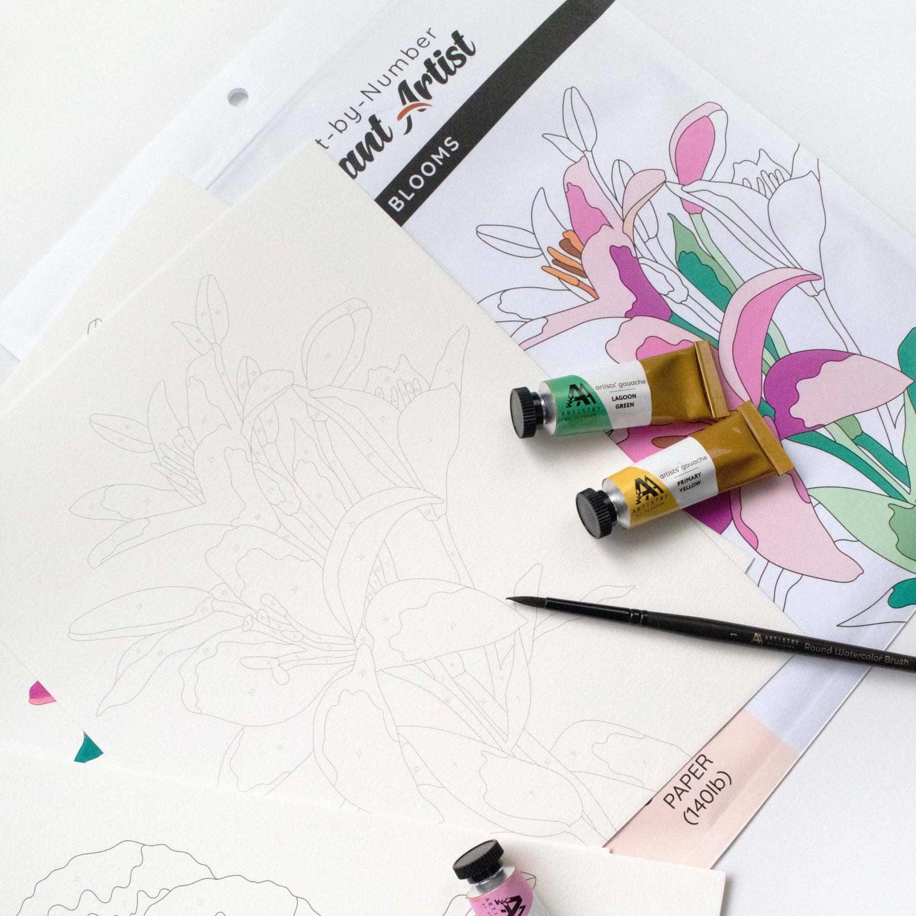 Artist Num Paint-by-Number: Instant Artist - Artistic Blooms (4 Sheets) | Altenew