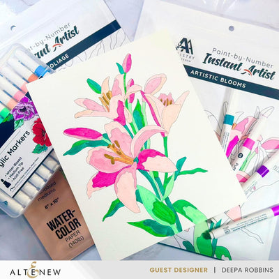 Paint-by-Number: Instant Artist - Artistic Blooms (4 Sheets)