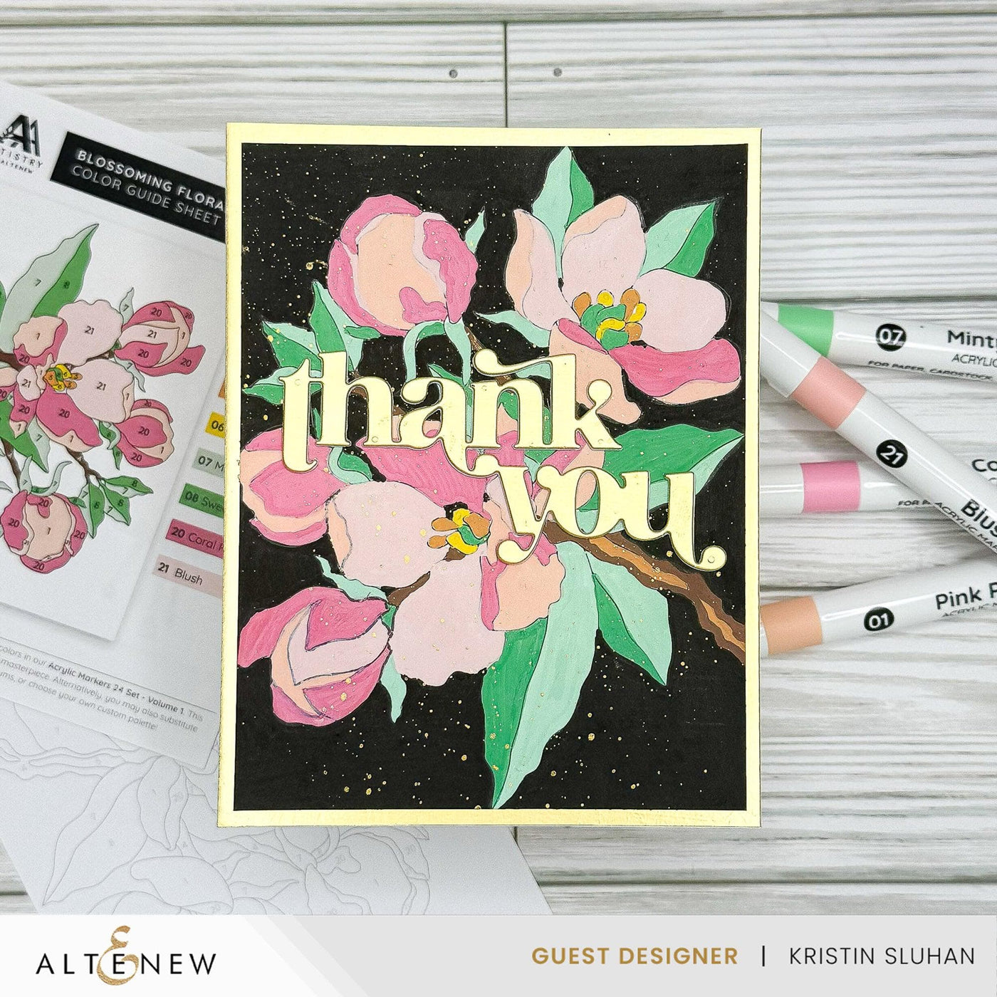 Instant Artist Notes Altenew Paint-by-Number: Instant Artist - Blossoming Florals (12 Sheets)