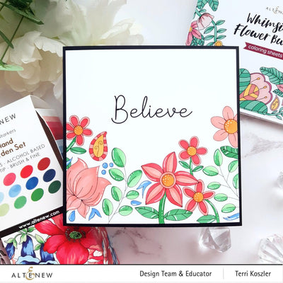 Whimsical Flower Bunch Coloring Sheets
