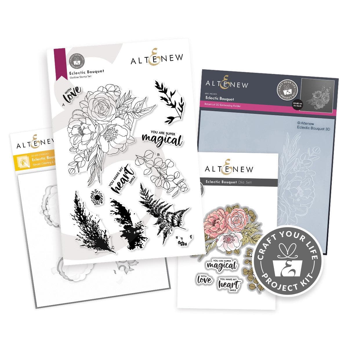 AltenewアルテニューLily Bouquet Plate&Stencils Craft Your Life Project Kit: Eclectic Bouquet | Altenew
