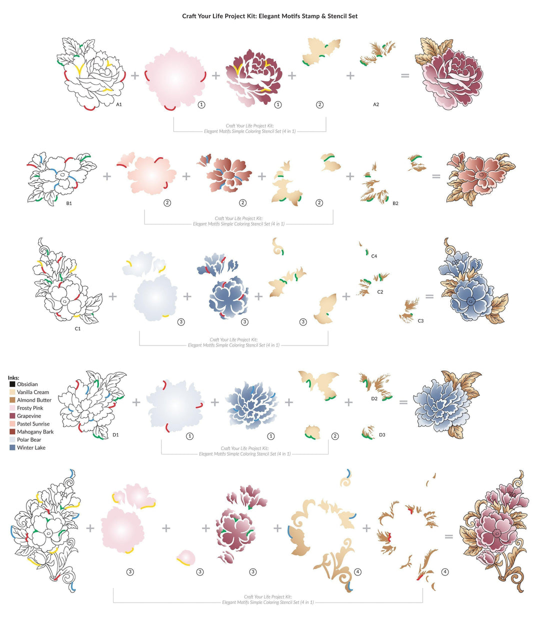 Altenew Craft Your Life Project Kit Craft Your Life Project Kit: Elegant Motifs