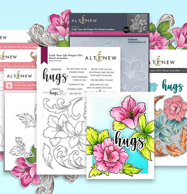 Altenew Craft Your Life Project Kit Craft Your Life Project Kit: Floral Acanthus & Add-on Layering Stencil Bundle