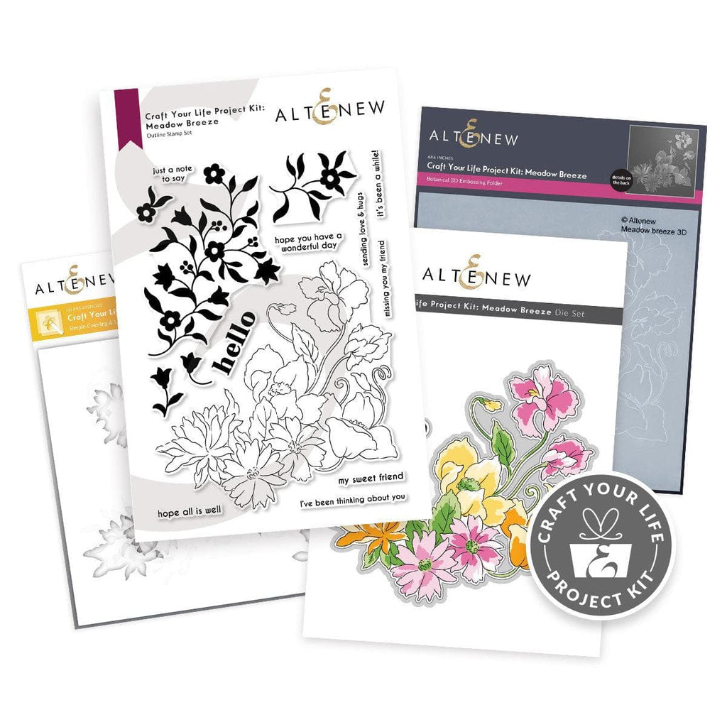 Altenew Craft Your Life Project Kit - Garden Rose Stamps, Dies, Stencils, Embossing Folder
