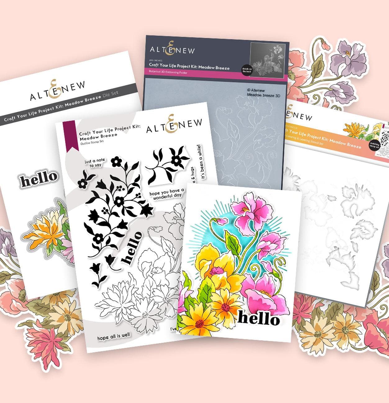 入園入学準備グッズ♡4点セット♡カメリア柄✖️ダスティベージュ♡ラストセット Craft Your Life Project Kit: Meadow Breeze | Altenew