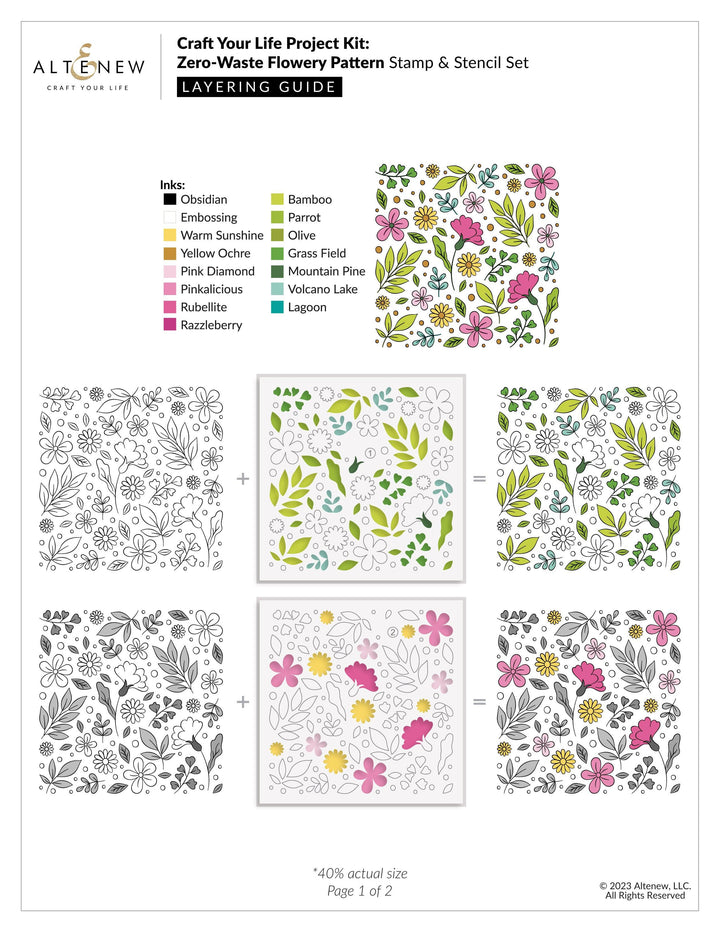Altenew Craft Your Life Project Kit Craft Your Life Project Kit: Zero-Waste Flowery Pattern