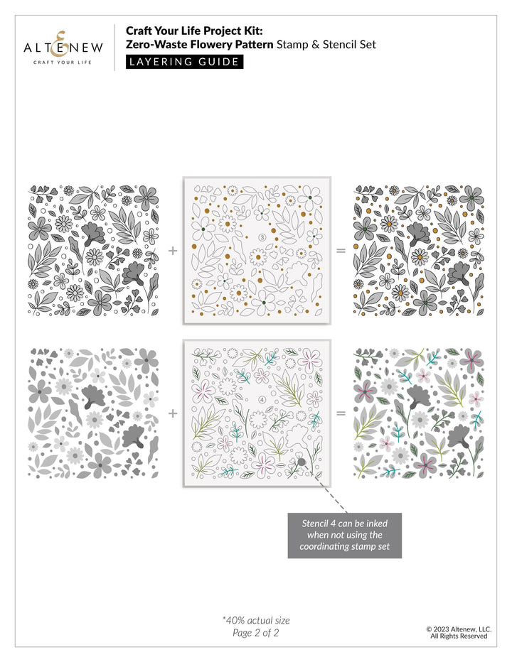 Altenew Craft Your Life Project Kit Craft Your Life Project Kit: Zero-Waste Flowery Pattern