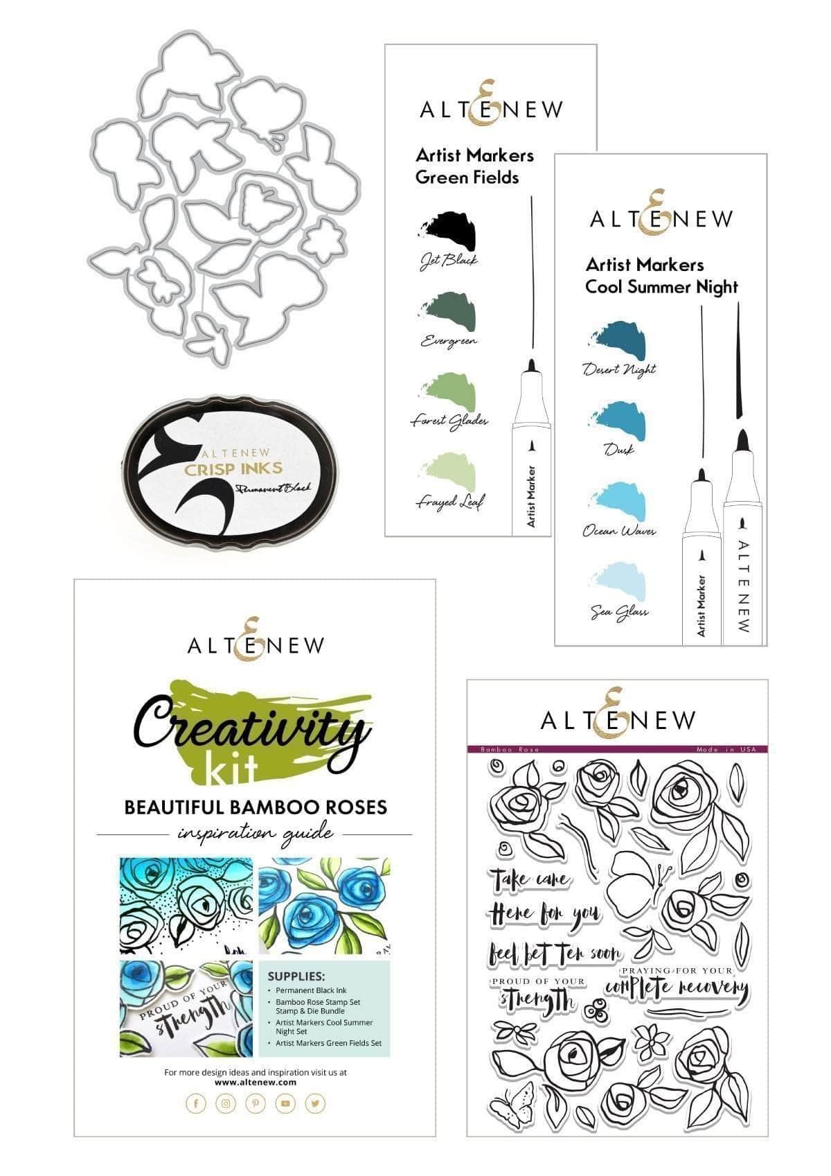 Altenew Creativity Kit Bundle Beautiful Bamboo Roses Creativity Cardmaking Kit