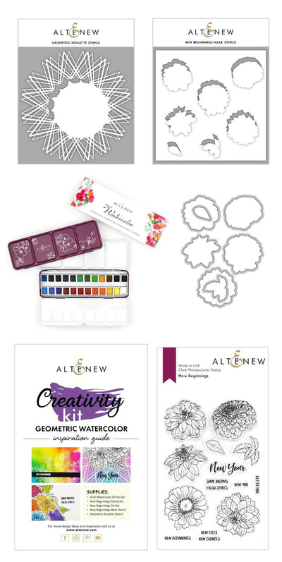 Altenew Creativity Kit Bundle Geometric Watercolor Creativity Cardmaking Kit