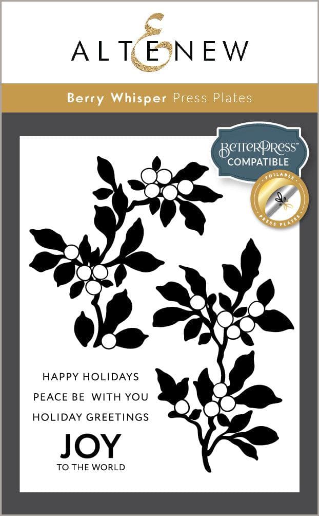 Altenew Berry Whisper Die & Betterpress Plate Bundle featuring floral berry design for crafting and card-making projects.