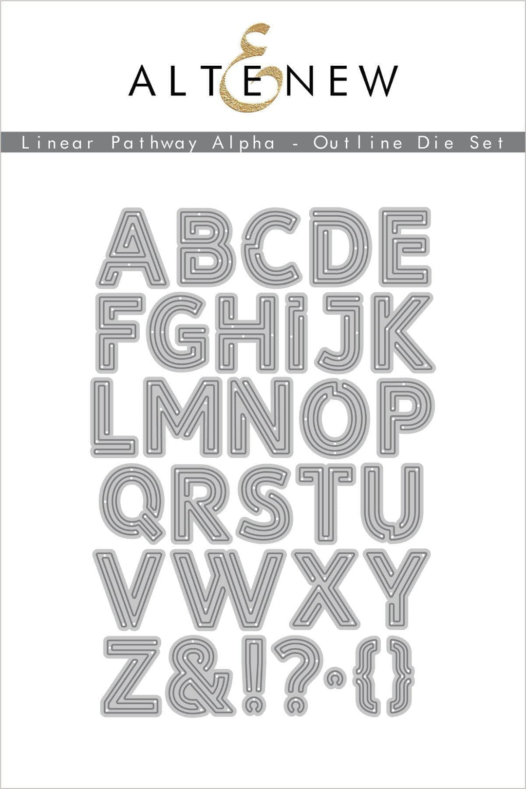 Altenew Die Bundle Linear Pathway Alpha Solid and Outline Die Bundle