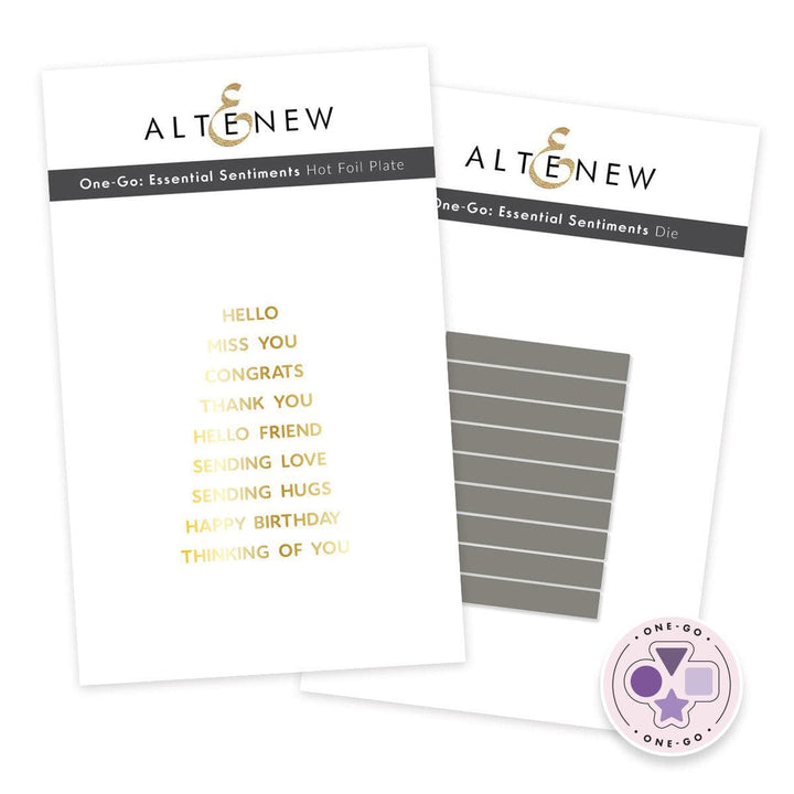 Altenew Die & Hot Foil Plate Bundle Essential Sentiments