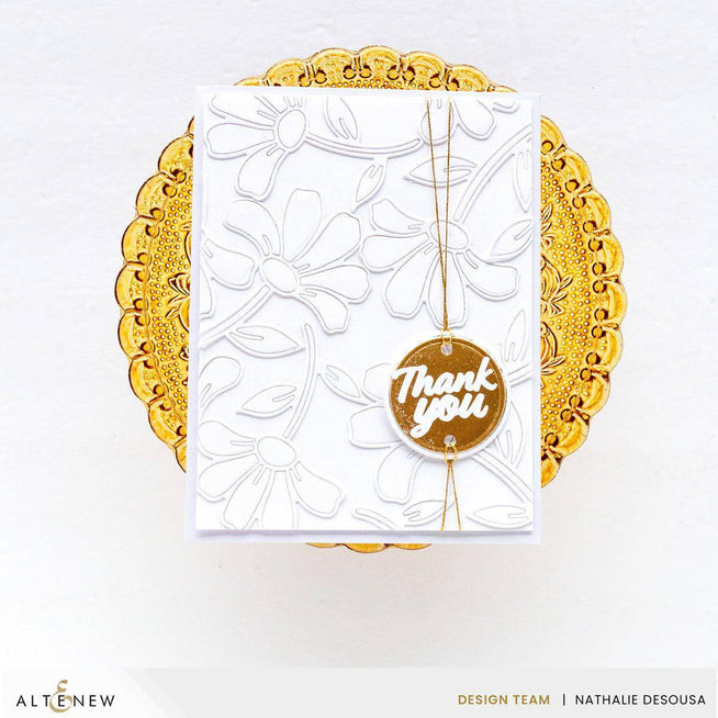 Altenew Everyday Sentiments hot foil plate and die bundle for crafting, featuring intricate design and versatile sentiment stamps.