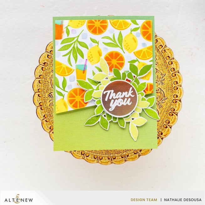 Altenew Everyday Sentiments hot foil plate and die bundle with floral and script designs for card making and crafts.