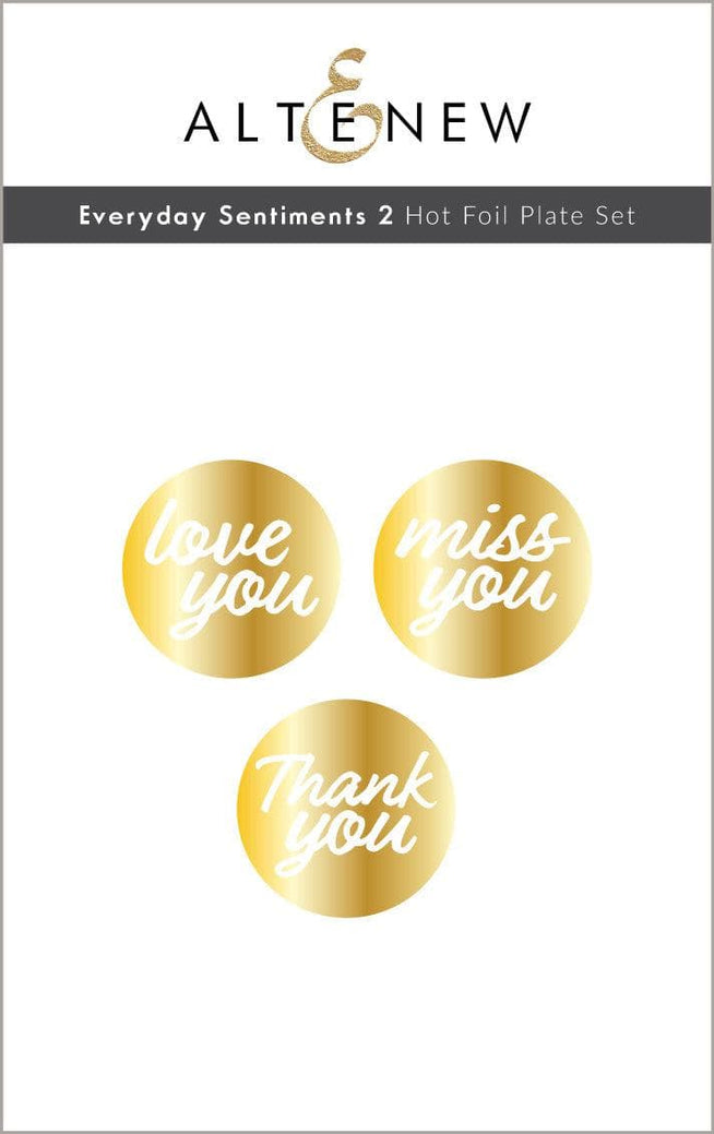 Altenew Everyday Sentiments hot foil plate and die bundle with intricate floral and sentiment designs for crafting projects.