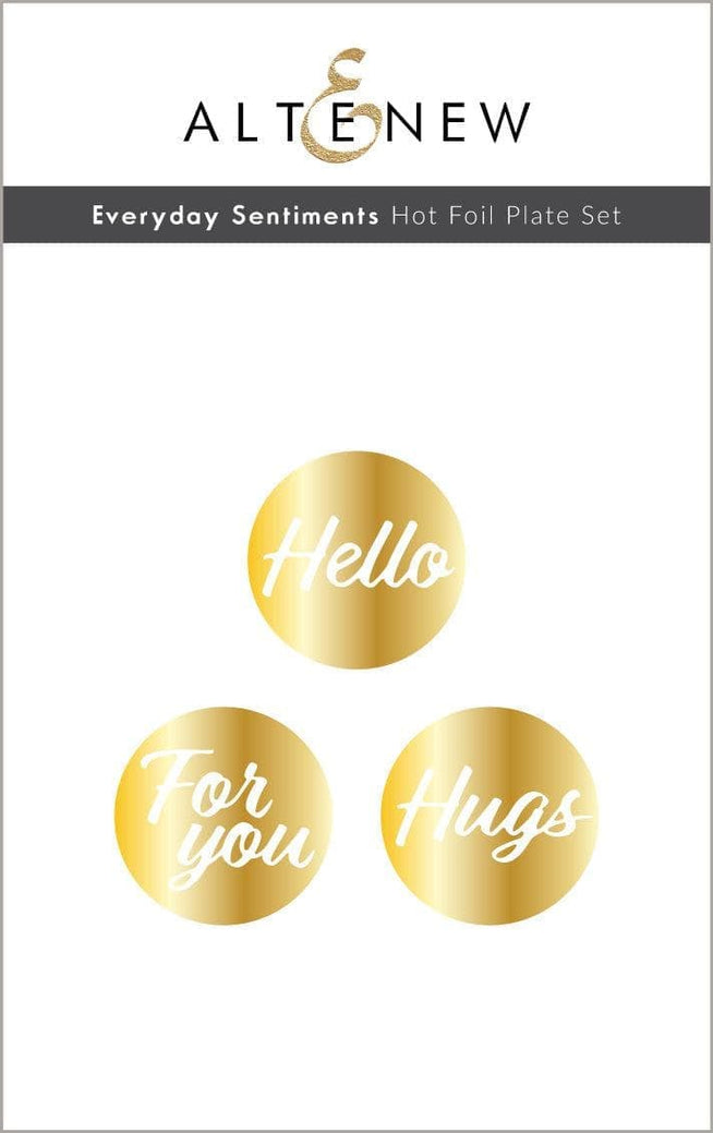 Altenew Everyday Sentiments Hot Foil Plate & Die Bundle for elegant card-making and crafting projects.