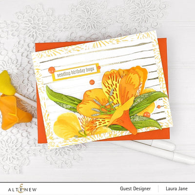 Altenew Die & Paper Bundle Bedazzled Flowers Glitter Gradient Cardstock & Layering Dies Bundle