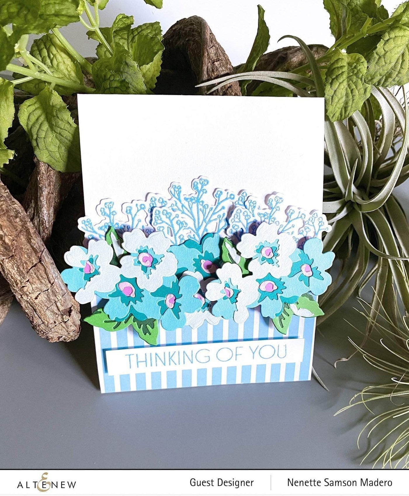 Altenew Die & Paper Bundle Bedazzled Flowers Glitter Gradient Cardstock & Layering Dies Bundle